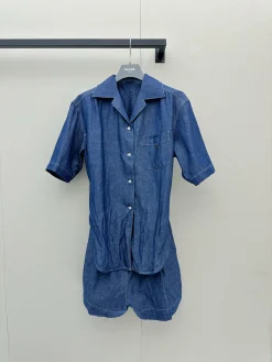 PRADA Shirts Denim Blue S-M-L D75202609062843