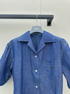 Alternative view of PRADA Shirts Denim Blue S-M-L D75202609062843