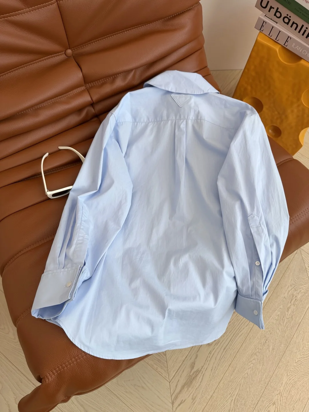 PRADA Shirts Light Blue-White S-L C25202609062593 - Image 8