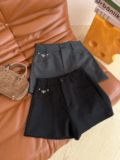 PRADA Shorts Wool Black-Gray S-L B05202609060352