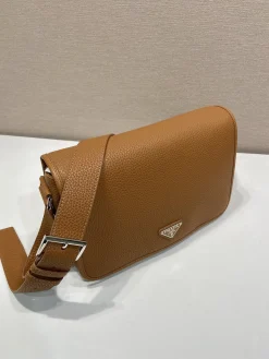 Alternative view of PRADA Shoulder Bags Calfskin Leather Brown-Silver 30X20X9CM F50202609090330