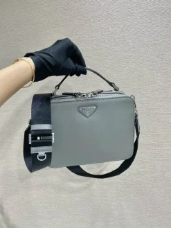 PRADA Shoulder Bags Gray-Black 22X16X6CM D80202609090415