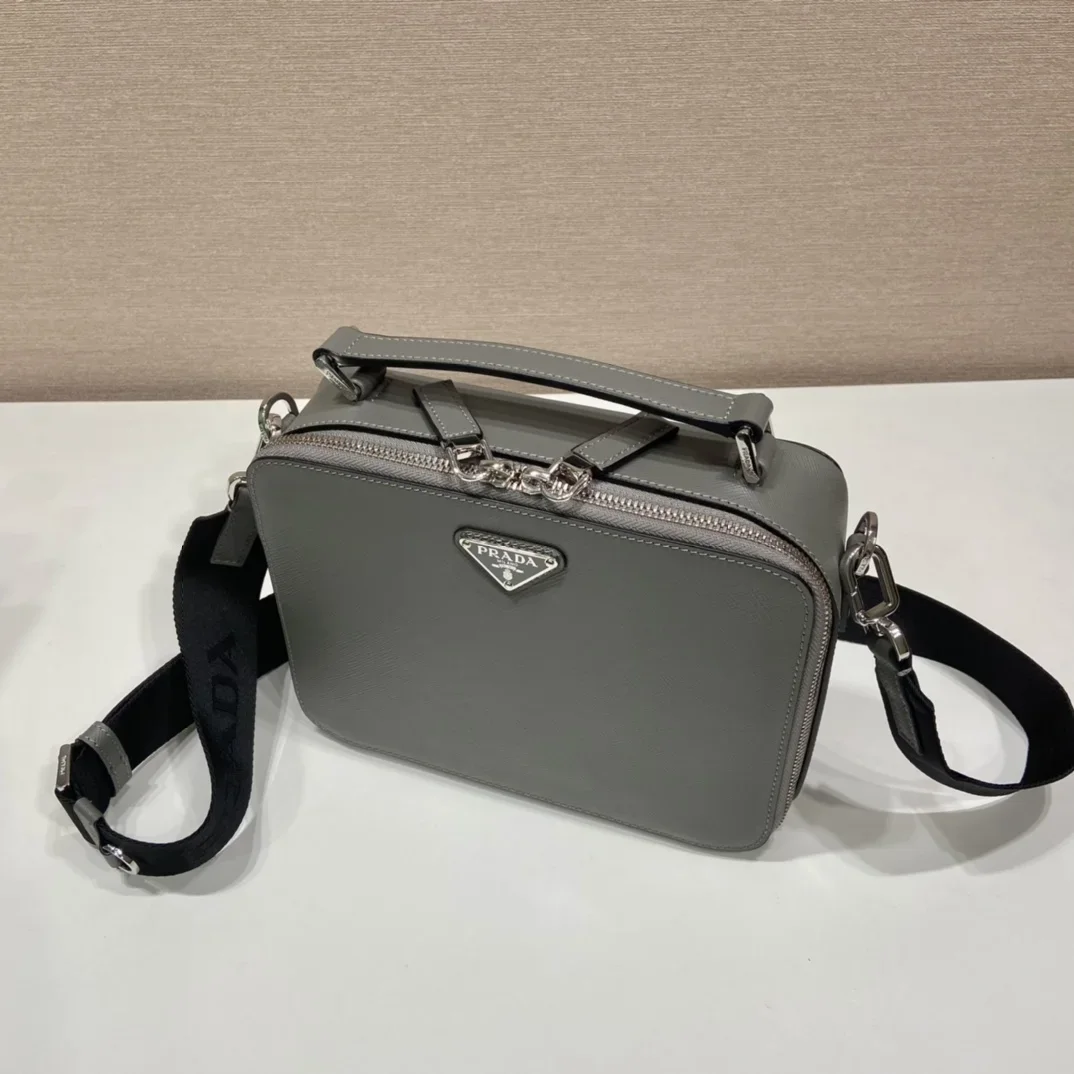 PRADA Shoulder Bags Gray-Black 22X16X6CM D80202609090415 - Image 3
