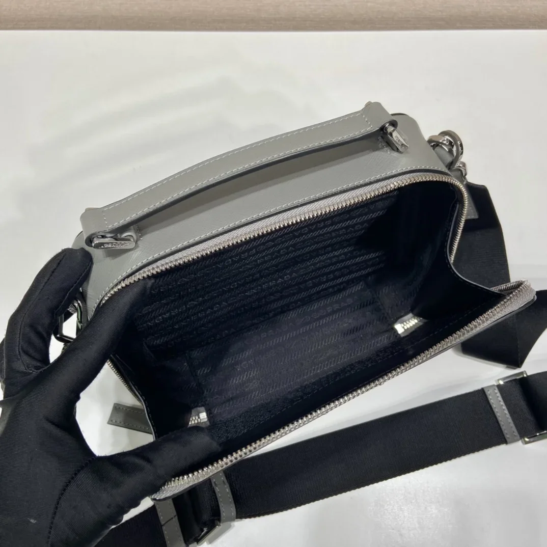 PRADA Shoulder Bags Gray-Black 22X16X6CM D80202609090415 - Image 8