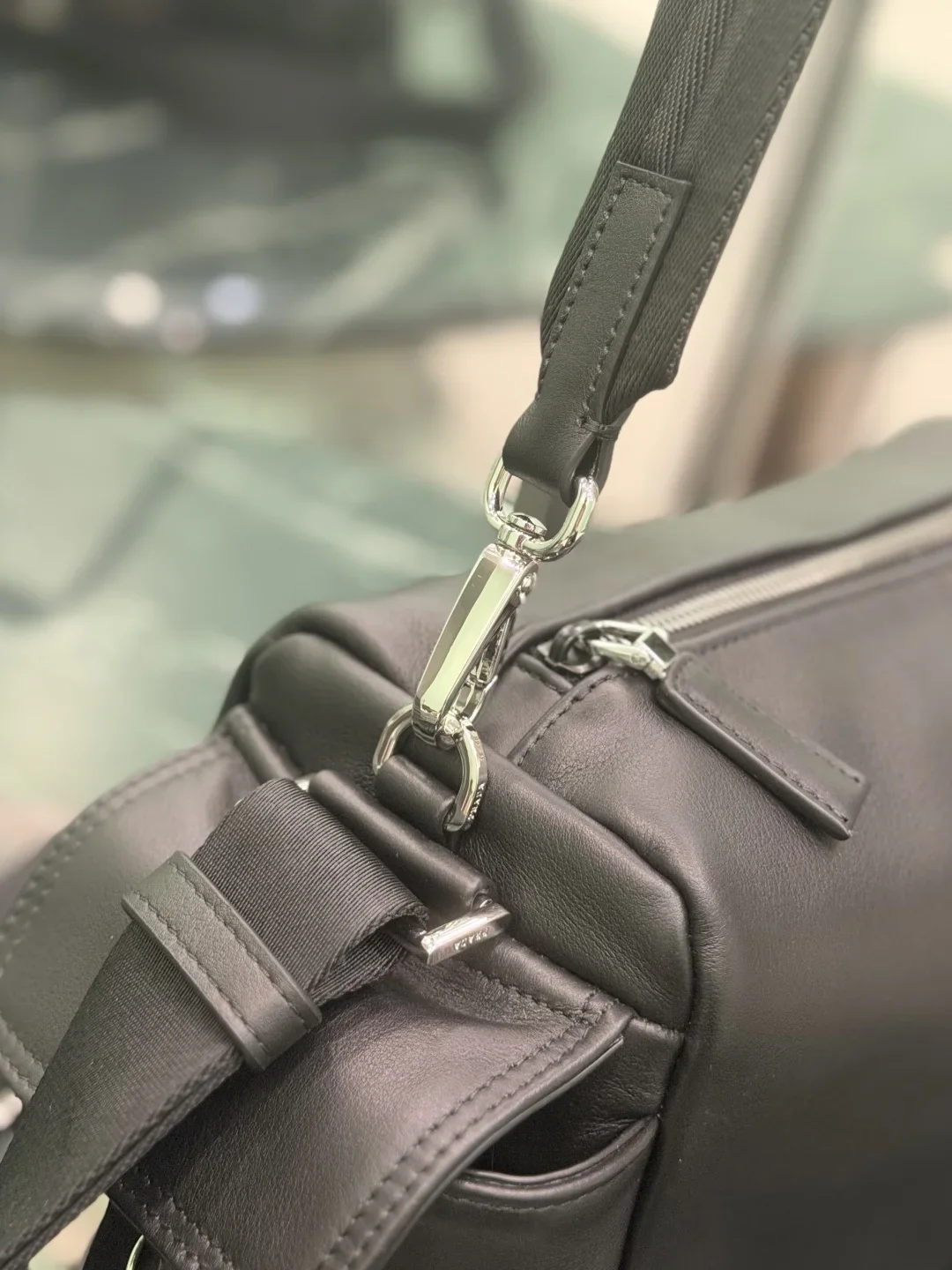 PRADA Shoulder Bags Leather Black-Silver 17X31X11CM E60202609090410 - Image 6