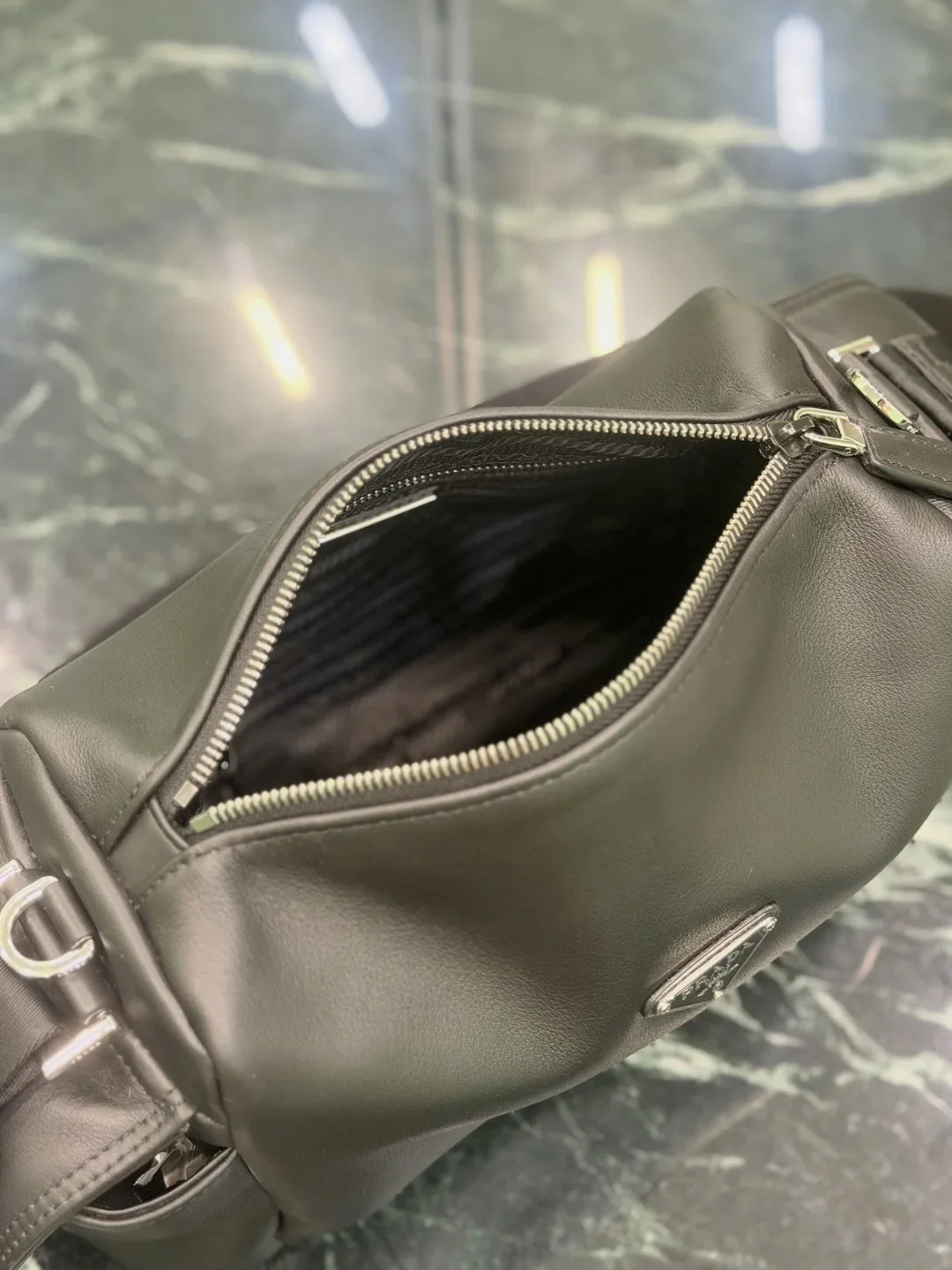 PRADA Shoulder Bags Leather Black-Silver 17X31X11CM E60202609090410 - Image 8