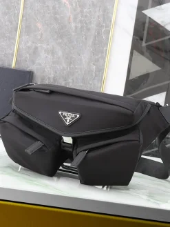 PRADA Shoulder Bags Nylon Black 27X18X7CM D50202609090417