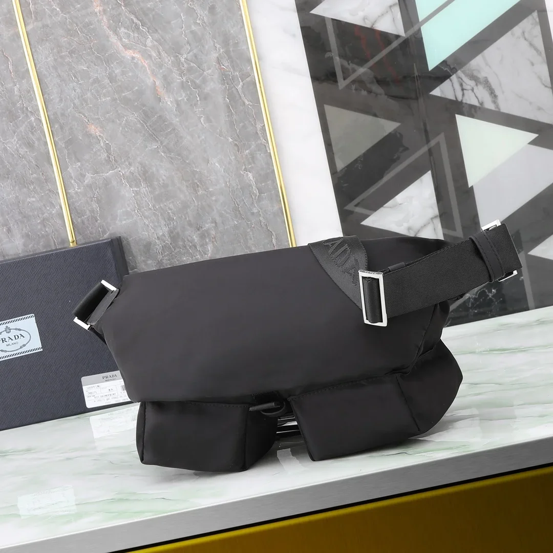 PRADA Shoulder Bags Nylon Black 27X18X7CM D50202609090417 - Image 3