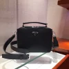 PRADA Shoulder Bags Saffiano Leather Black-Silver 22X16X6CM D20202609090424
