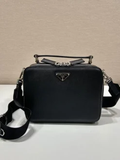 Alternative view of PRADA Shoulder Bags Saffiano Leather Black-Silver 22X16X6CM D80202609090423