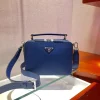 PRADA Shoulder Bags Saffiano Leather Blue-Silver 22X16X6 CM D20202609090428