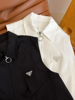 Alternative view of PRADA Skirts Cotton Black-White S-L C05202609063541