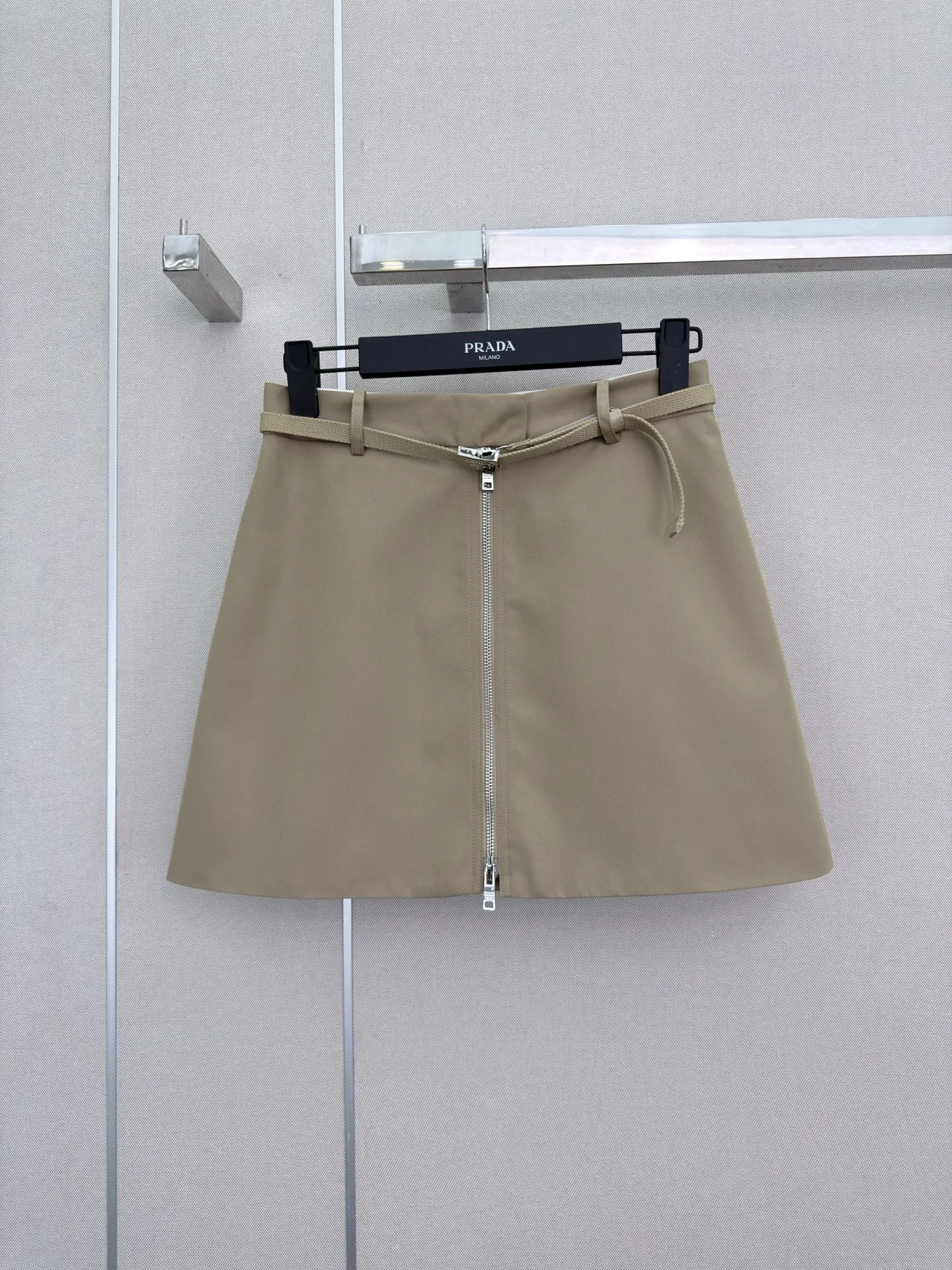 PRADA Skirts Khaki-Silver S-L B20202609061977