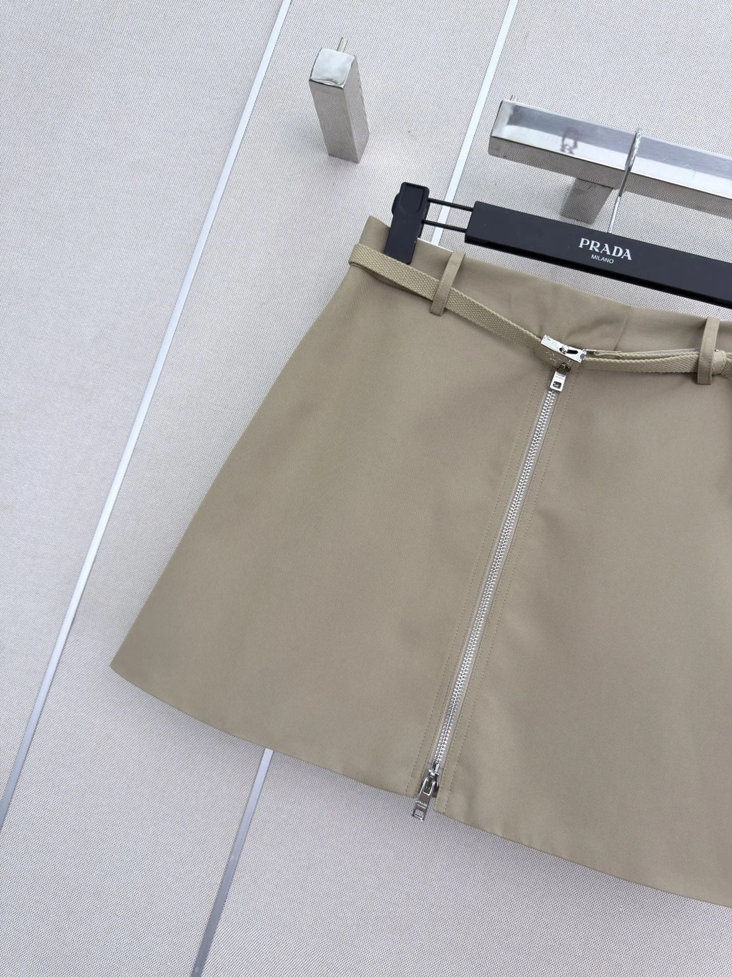 PRADA Skirts Khaki-Silver S-L B20202609061977 - Image 3