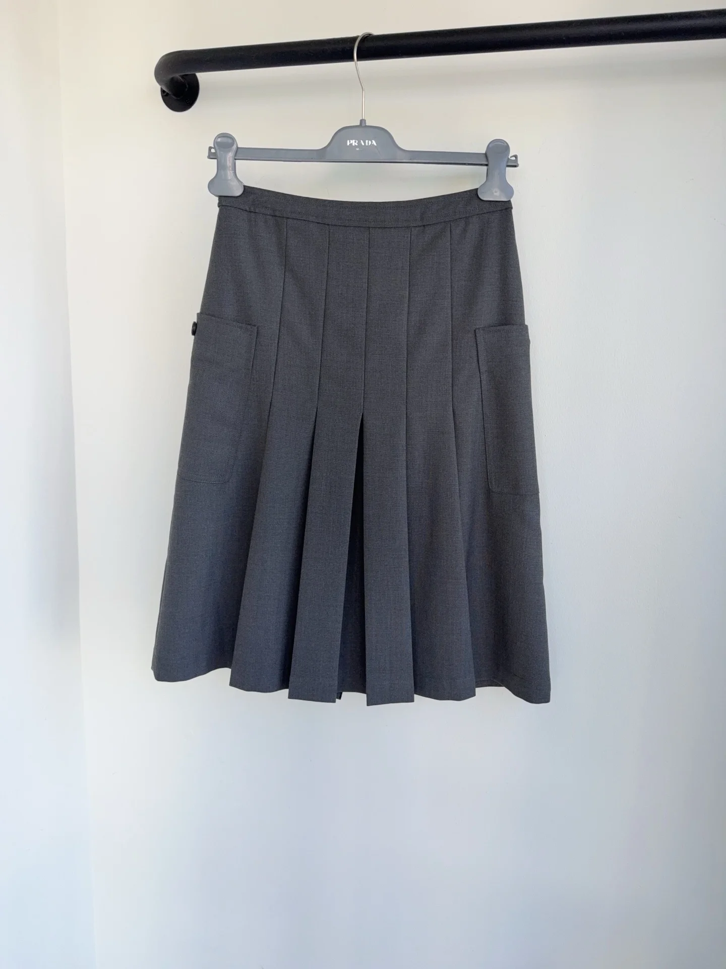 PRADA Skirts Wool Gray 36-40 C80202609062864