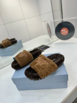 Alternative view of PRADA Slides Australian Wool Brown-Tan EU35-41 B50202609110623