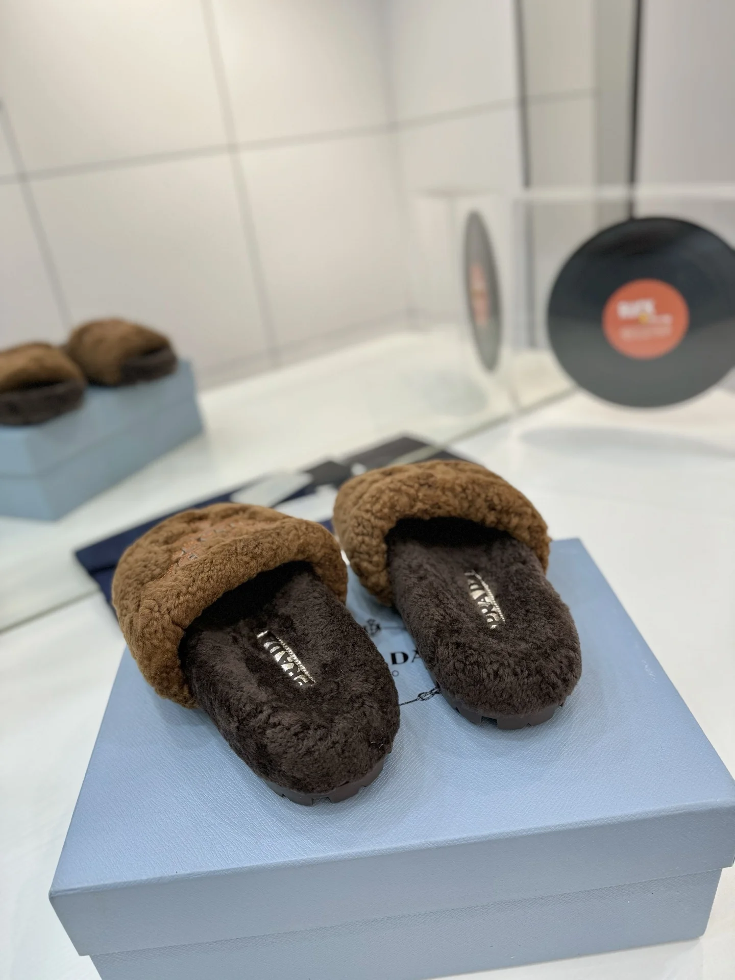 PRADA Slides Australian Wool Brown-Tan EU35-41 B50202609110623 - Image 8