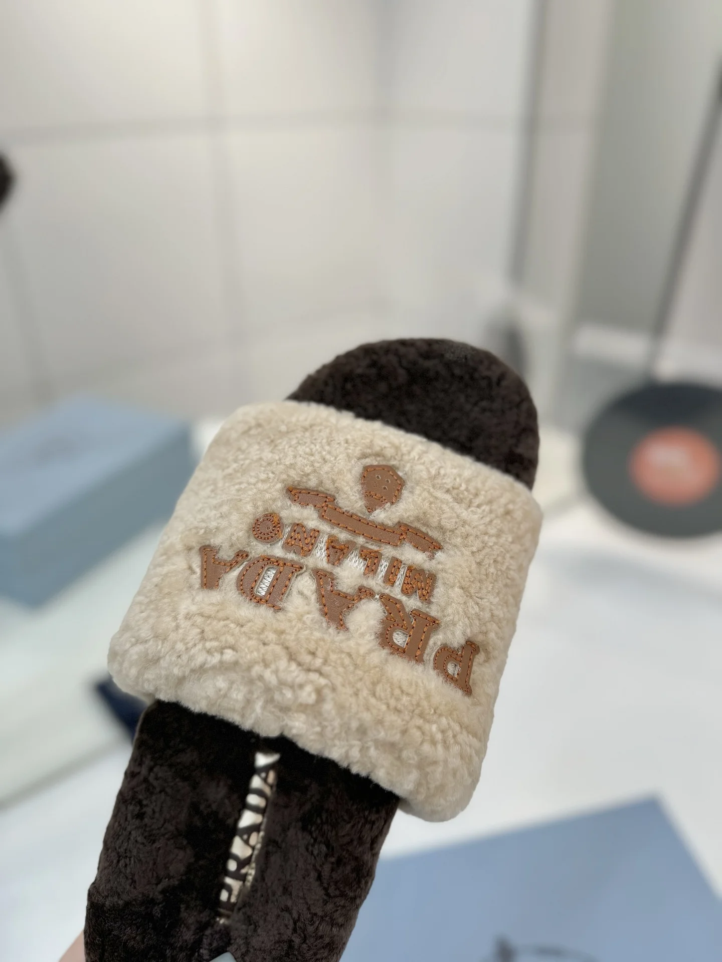 PRADA Slides Wool Brown-Cream EU35-41 B50202609110621 - Image 5