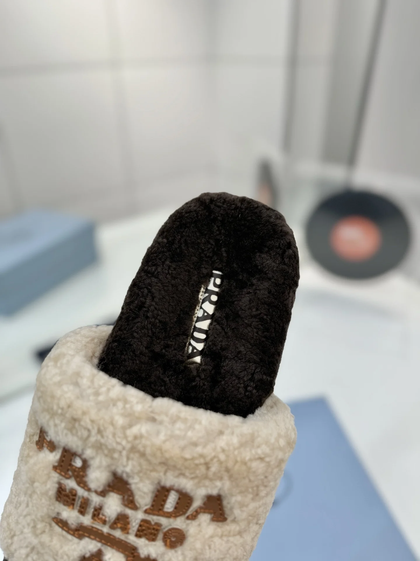 PRADA Slides Wool Brown-Cream EU35-41 B50202609110621 - Image 7