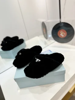 Alternative view of PRADA Slippers Wool Rubber Black-Silver EU35-42 B50202609110624