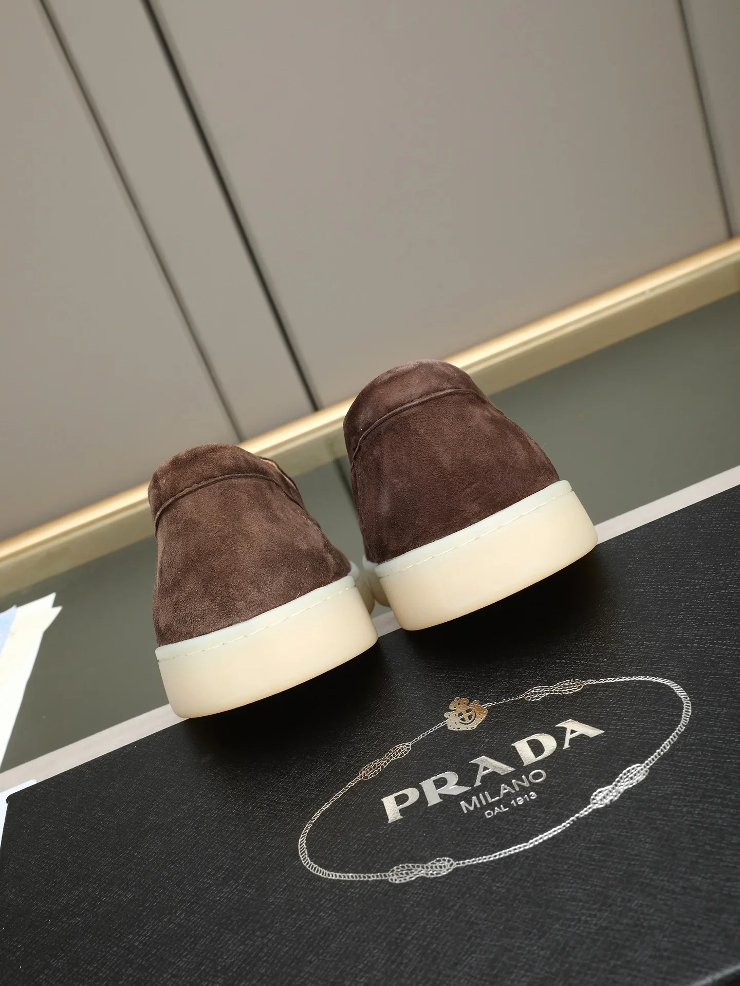 PRADA Sneakers Leather Brown-Cream EU38-44 B20202609112035 - Image 5