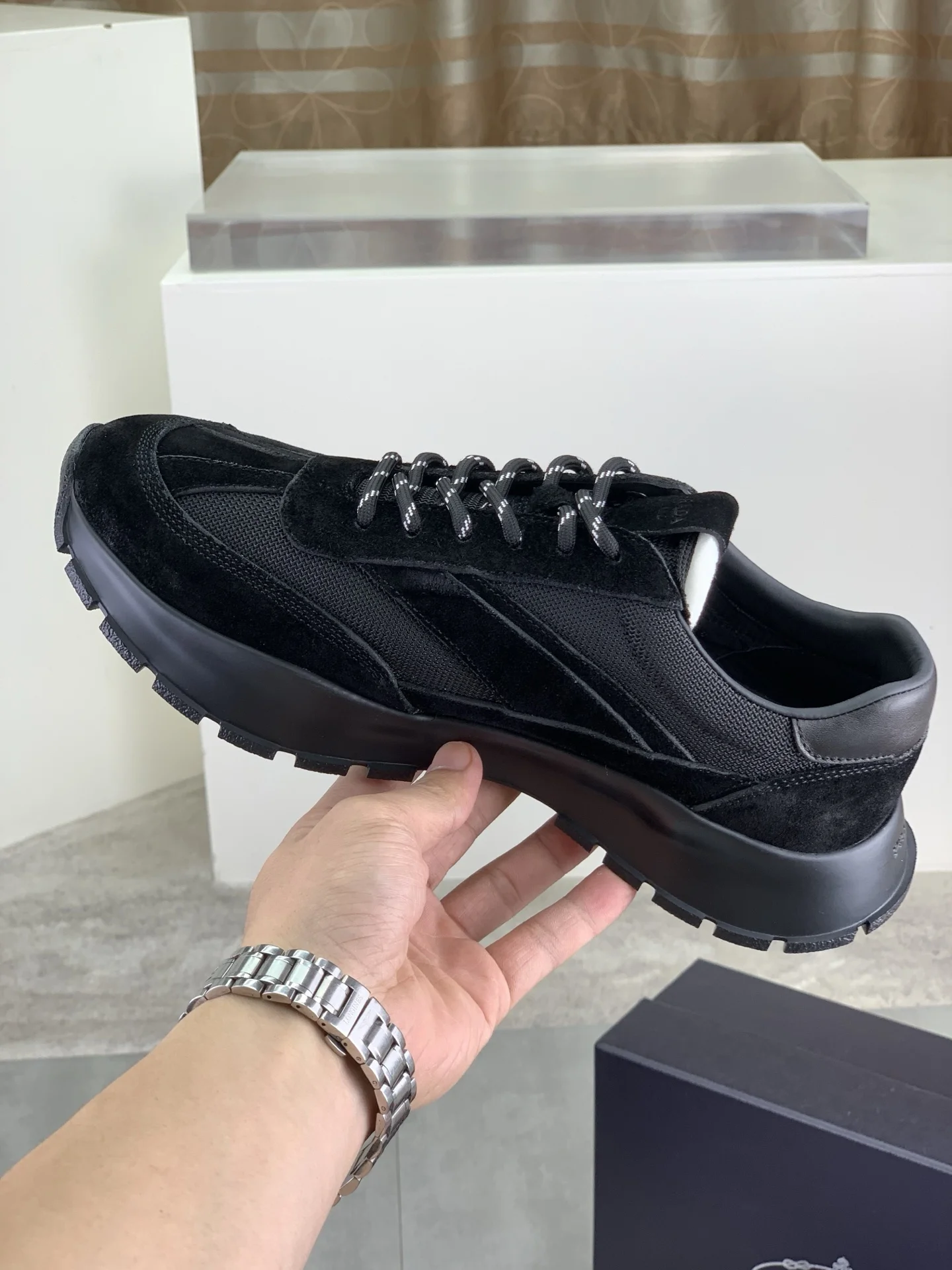 PRADA Sneakers Leather and Mesh Black EU38-45 C20202609110987 - Image 6