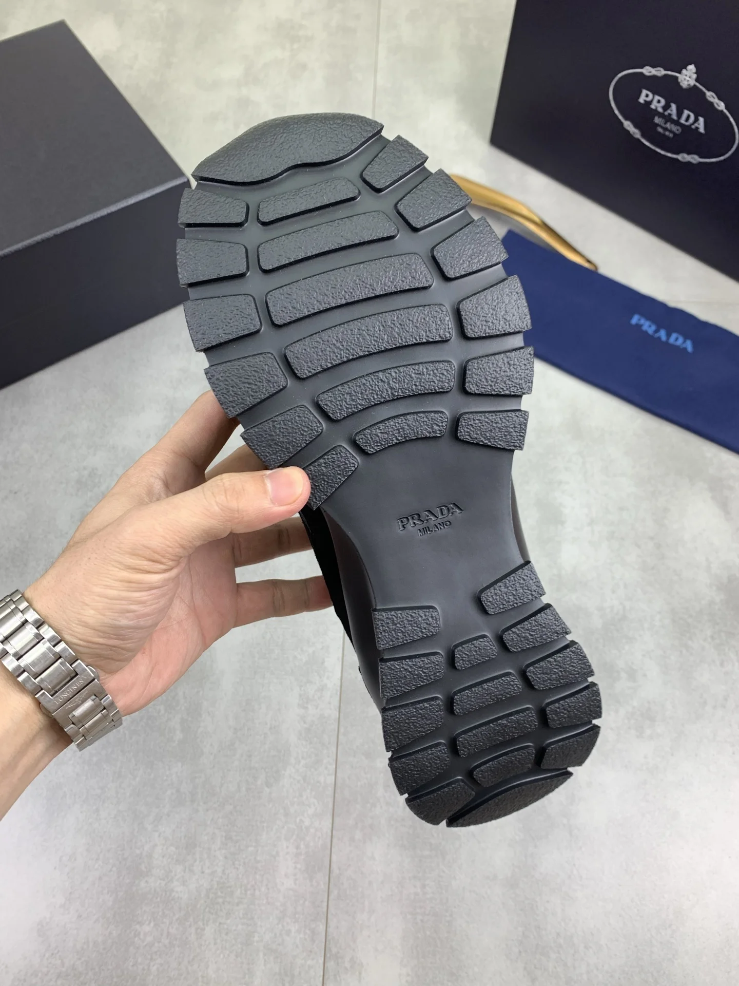 PRADA Sneakers Leather and Mesh Black EU38-45 C20202609110987 - Image 8