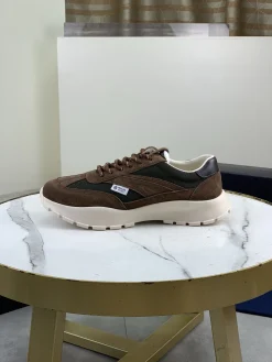 PRADA Sneakers Leather and Mesh Brown-Green EU38-45 C20202609110989