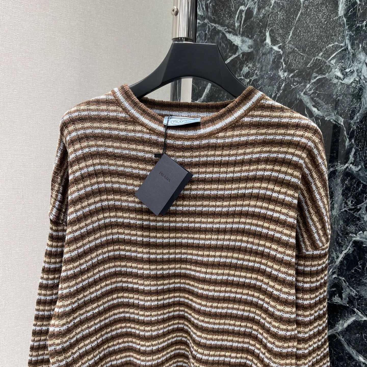 PRADA Sweaters Brown-White S-L B20202609061646 - Image 3