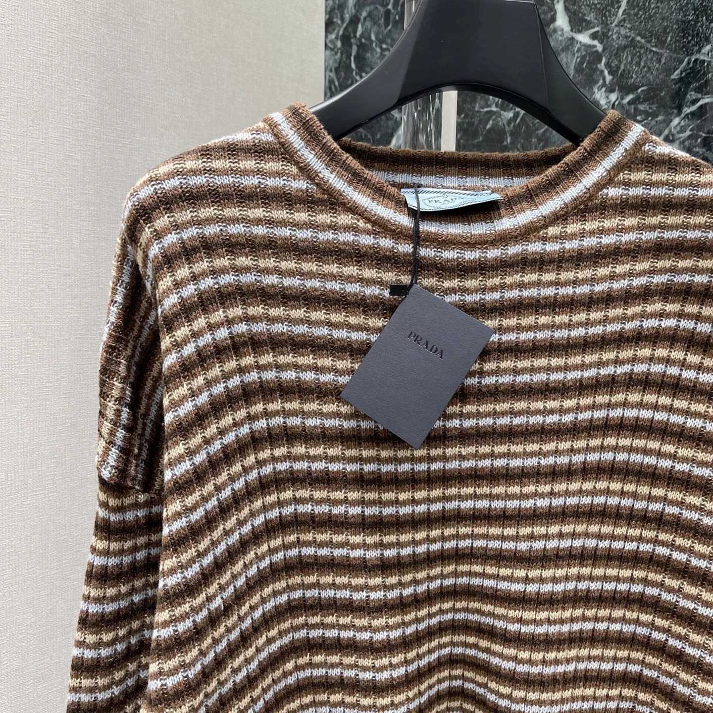 PRADA Sweaters Brown-White S-L B20202609061646 - Image 4