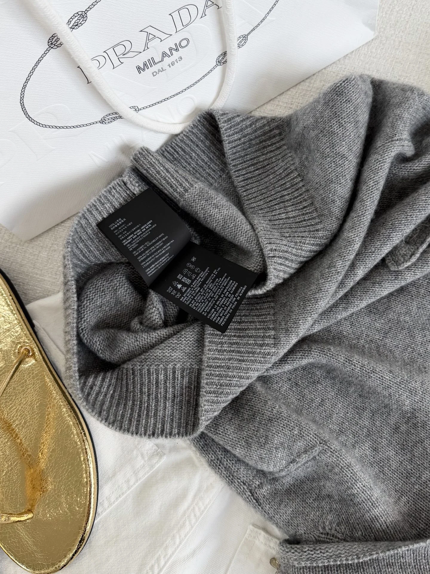 PRADA Sweaters Cashmere Grey-Gold S-L C90202609061060 - Image 7