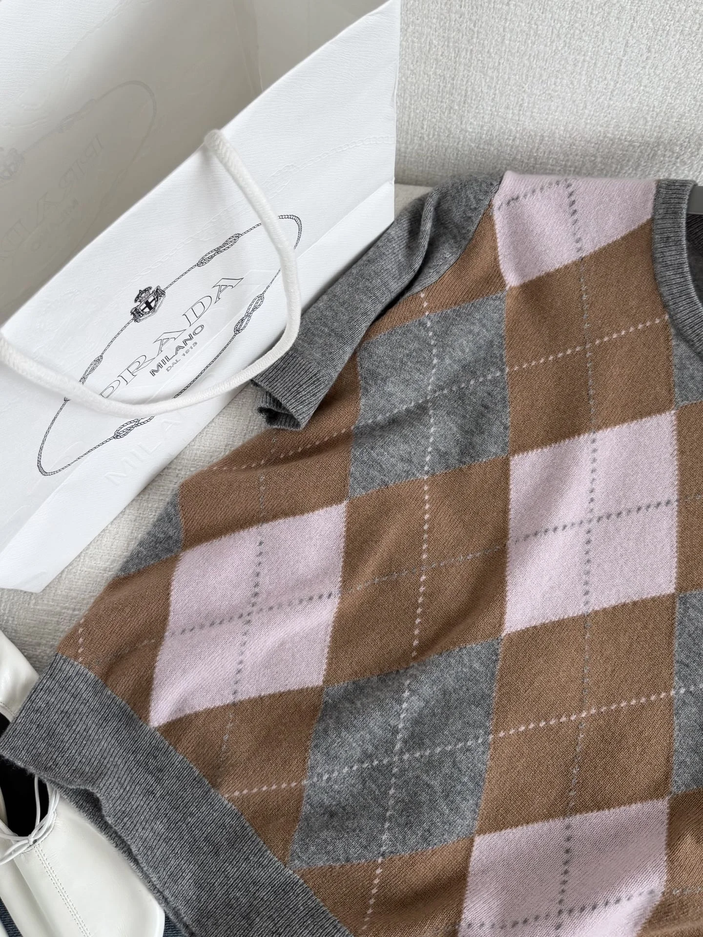 PRADA Sweaters Cashmere Grey-Pink-Brown S-L C00202609063616 - Image 3