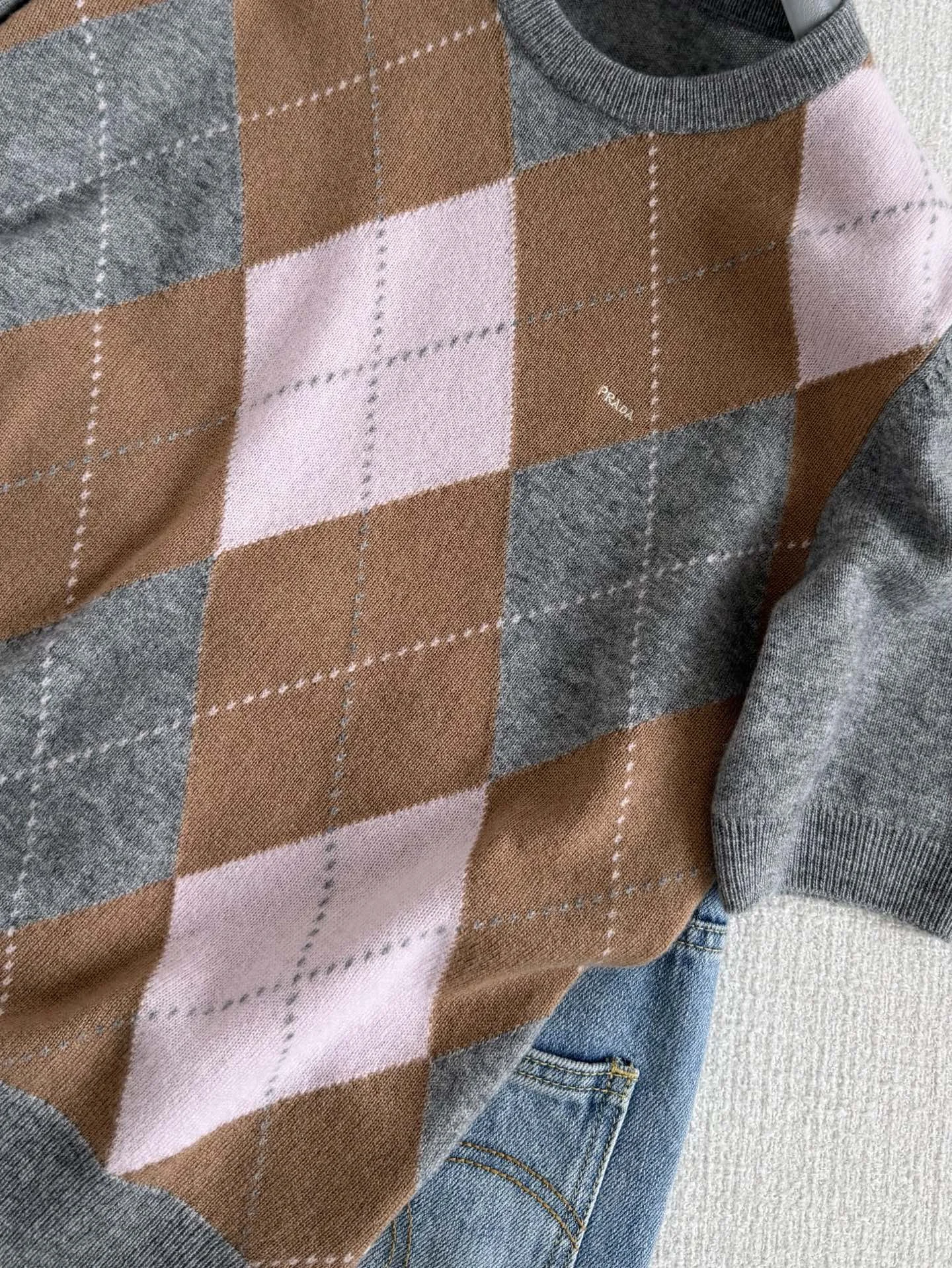 PRADA Sweaters Cashmere Grey-Pink-Brown S-L C00202609063616 - Image 4