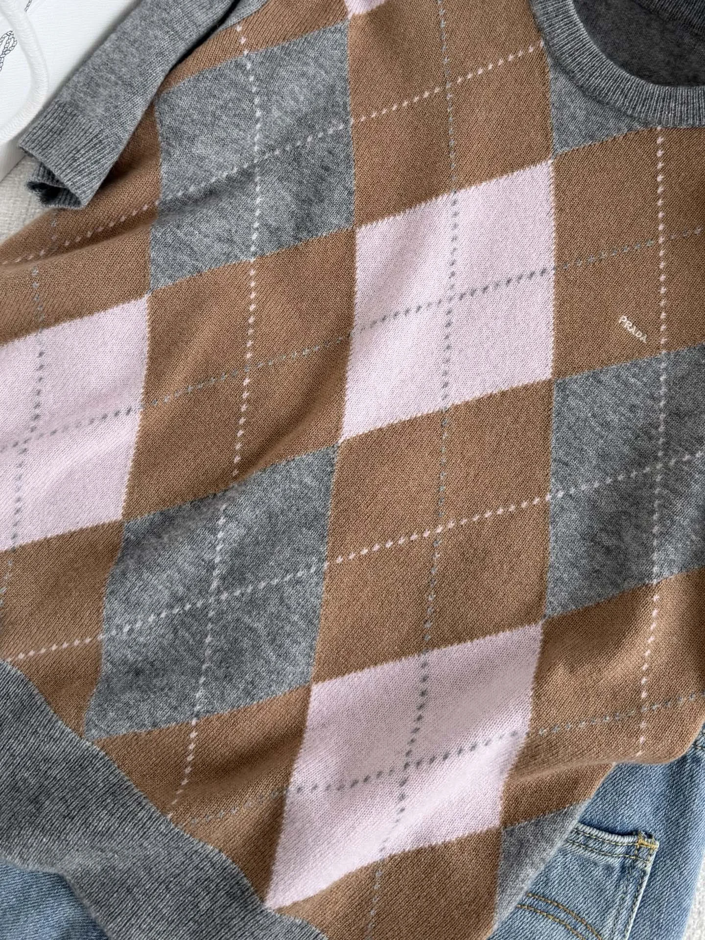 PRADA Sweaters Cashmere Grey-Pink-Brown S-L C00202609063616 - Image 5