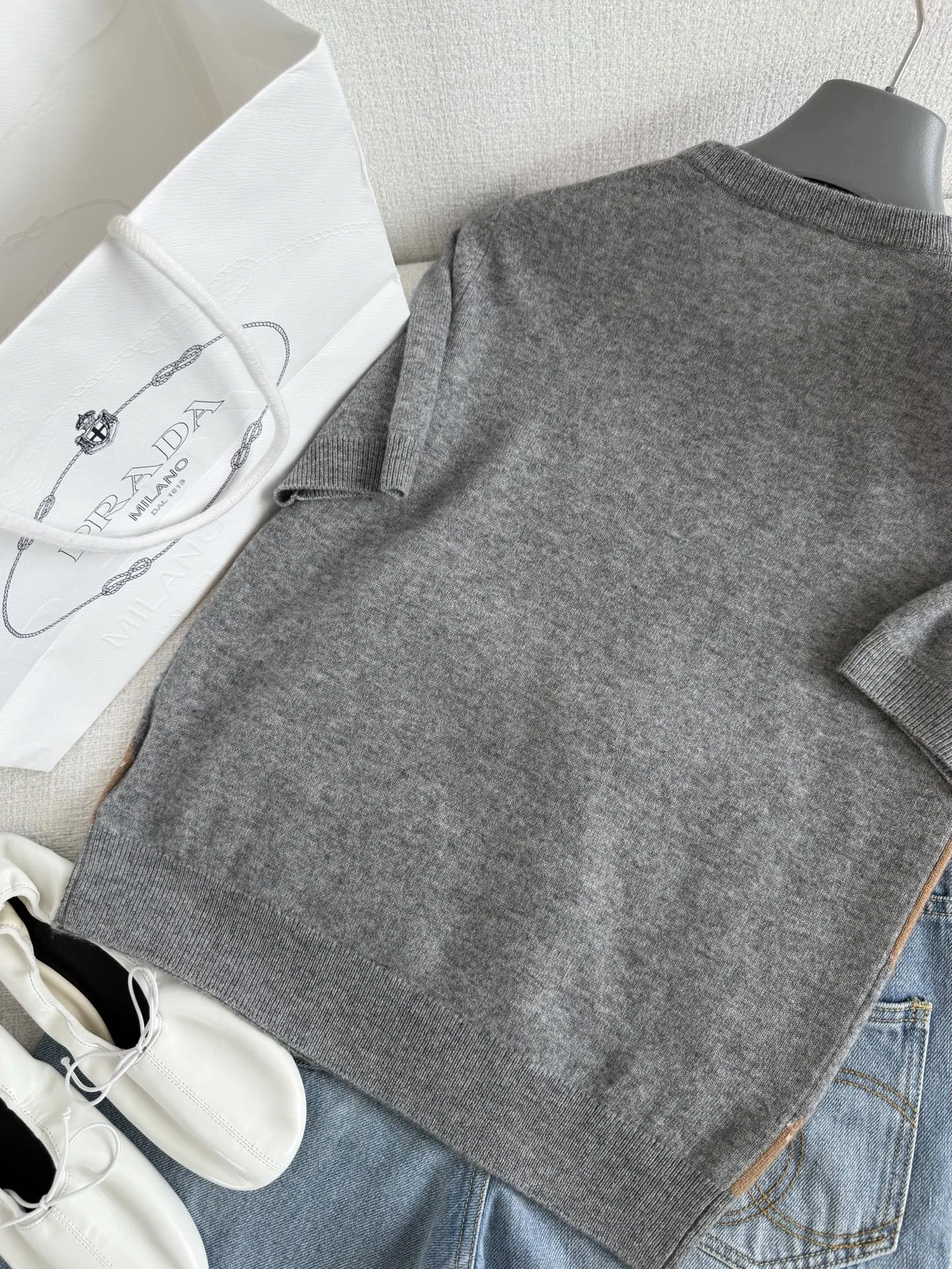 PRADA Sweaters Cashmere Grey-Pink-Brown S-L C00202609063616 - Image 8