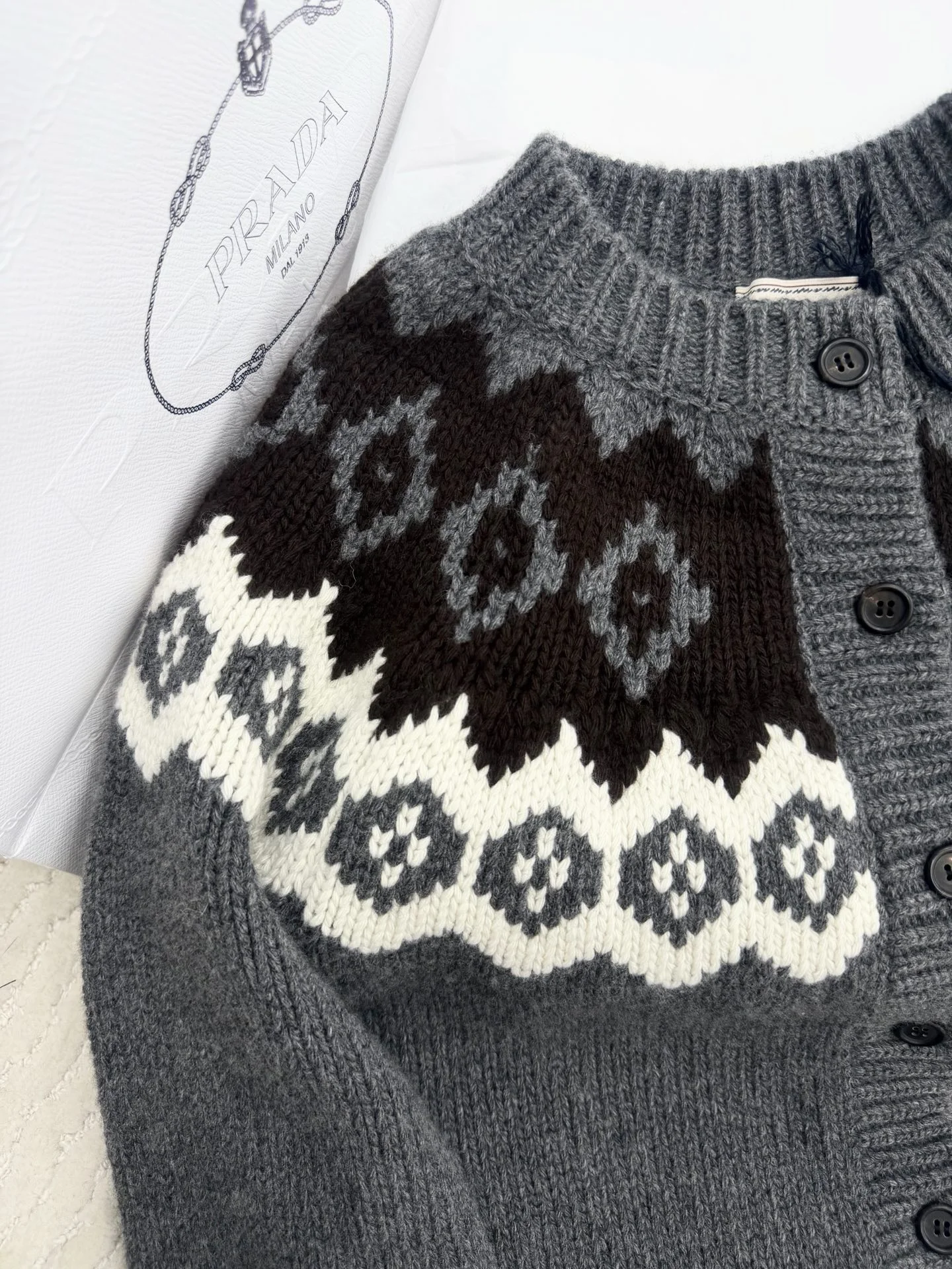 PRADA Sweaters Grey-Brown-White S-L D85202609061007 - Image 4