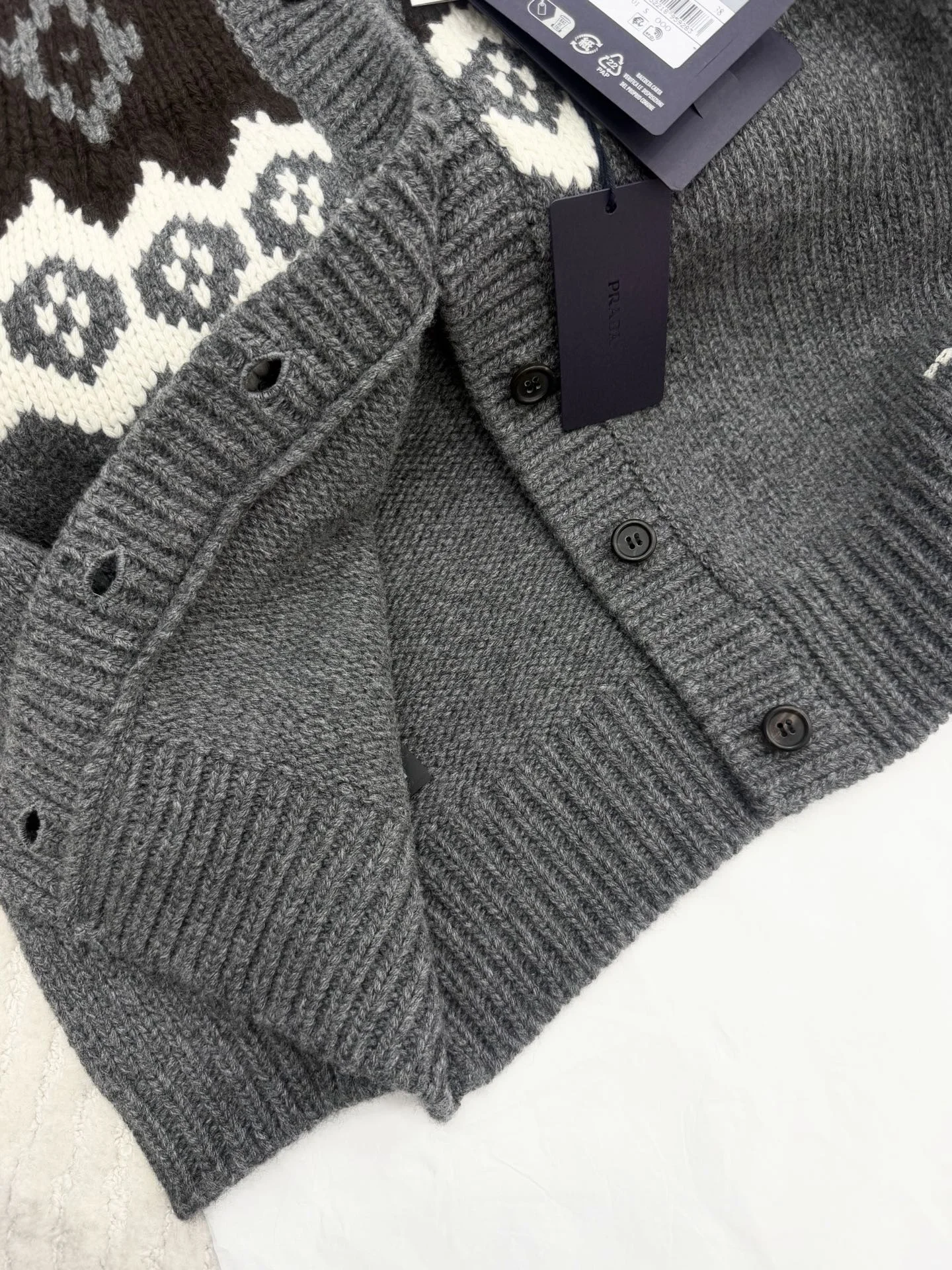 PRADA Sweaters Grey-Brown-White S-L D85202609061007 - Image 6