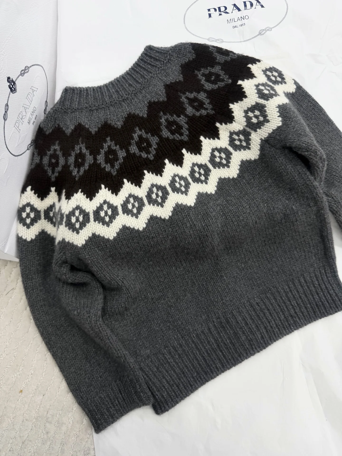 PRADA Sweaters Grey-Brown-White S-L D85202609061007 - Image 9