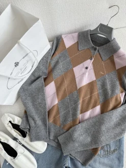 PRADA Sweaters Grey-Pink-Brown S-L C55202609063615