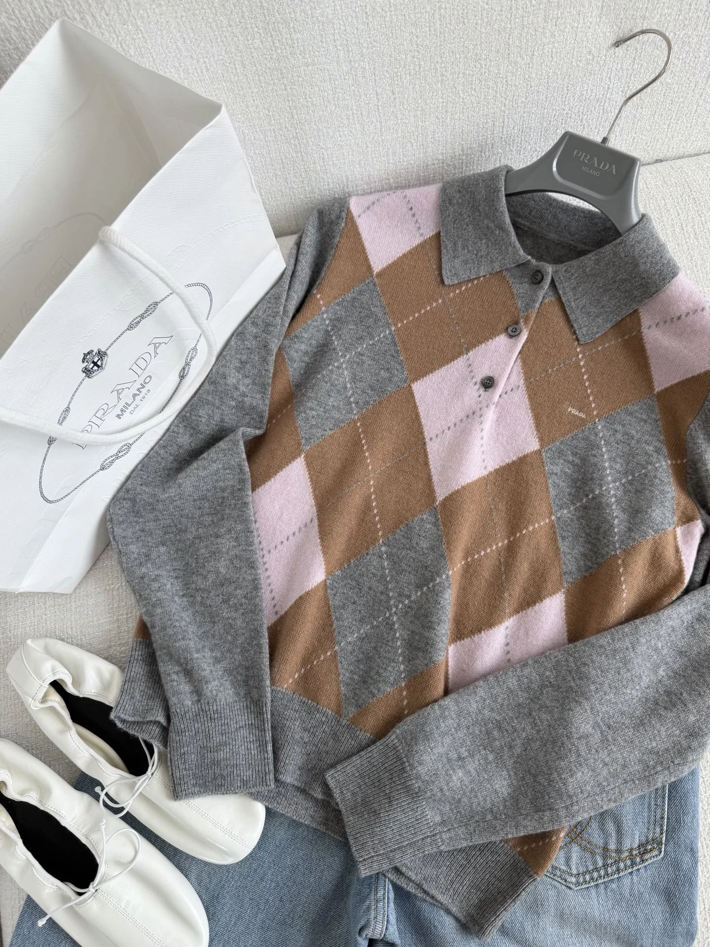 PRADA Sweaters Grey-Pink-Brown S-L C55202609063615