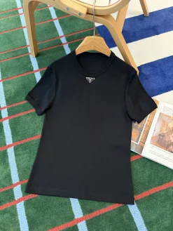 PRADA T-shirts Black-Silver S-L A95202609060686