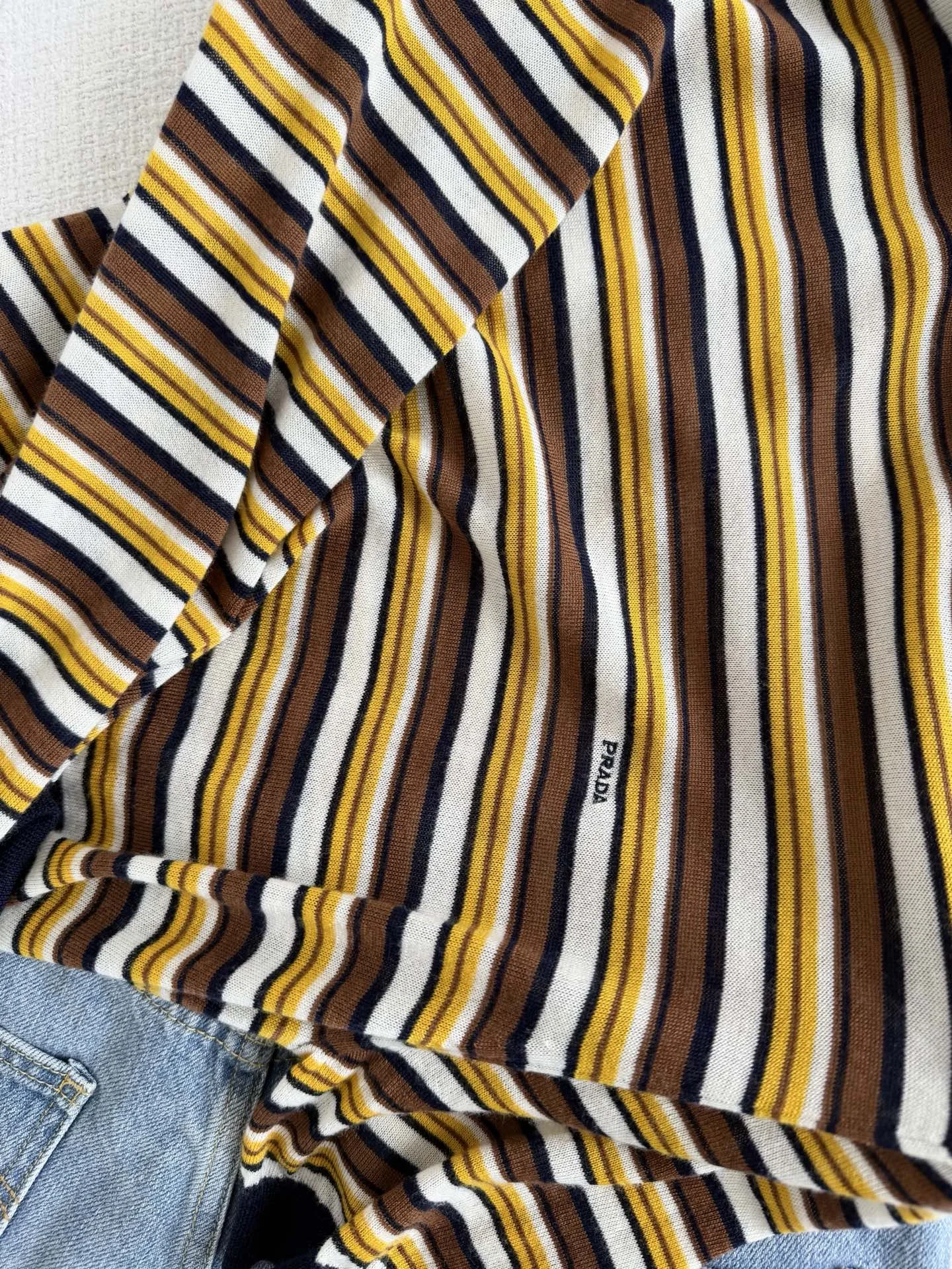 PRADA T-shirts Brown-White-Yellow-Navy S-L B40202609063614 - Image 5