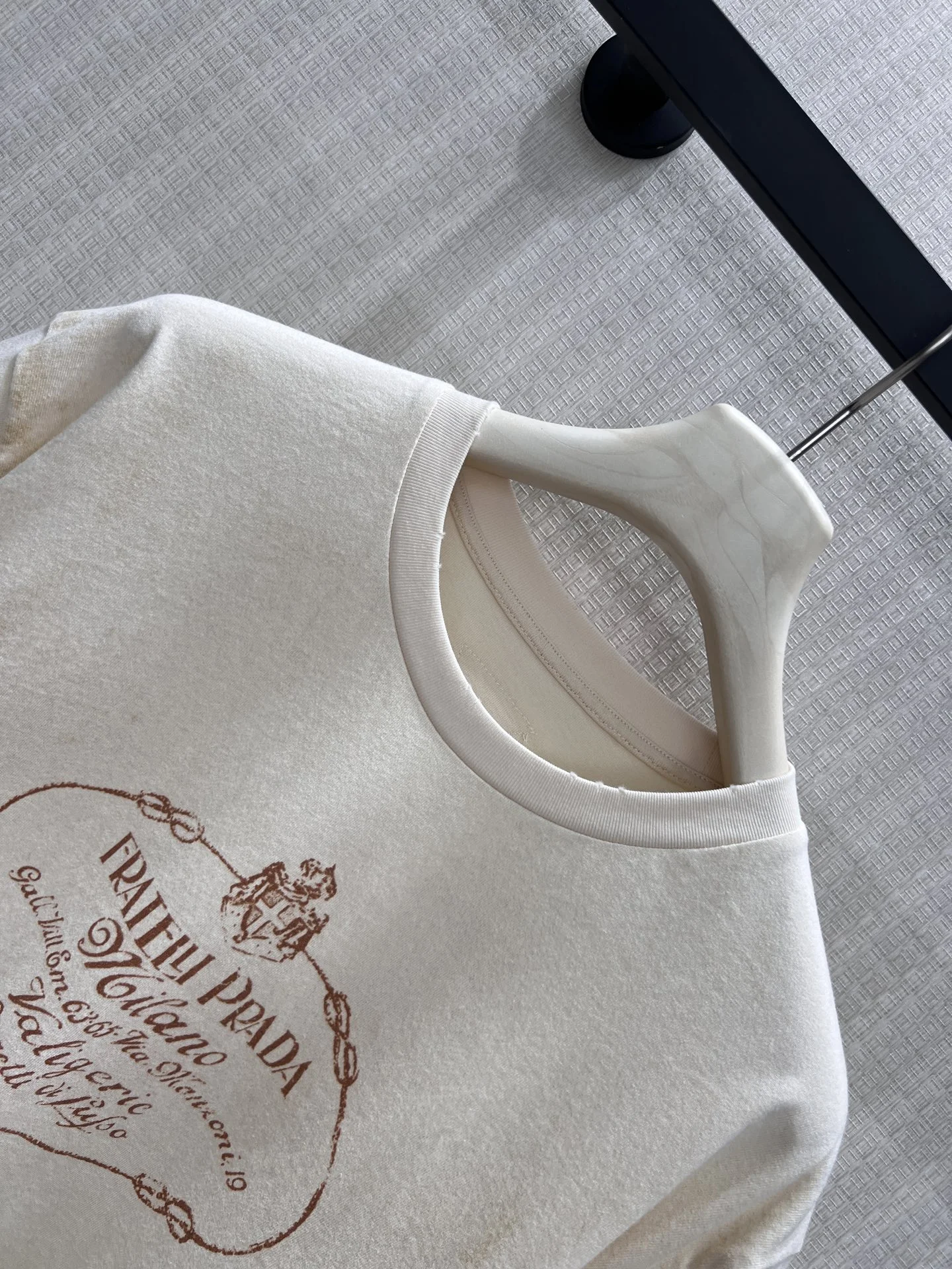 PRADA T-shirts Cotton Cream-Brown S-L A85202609061833 - Image 3