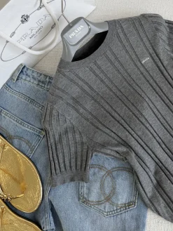 Alternative view of PRADA T-shirts Grey S-L B10202609060286