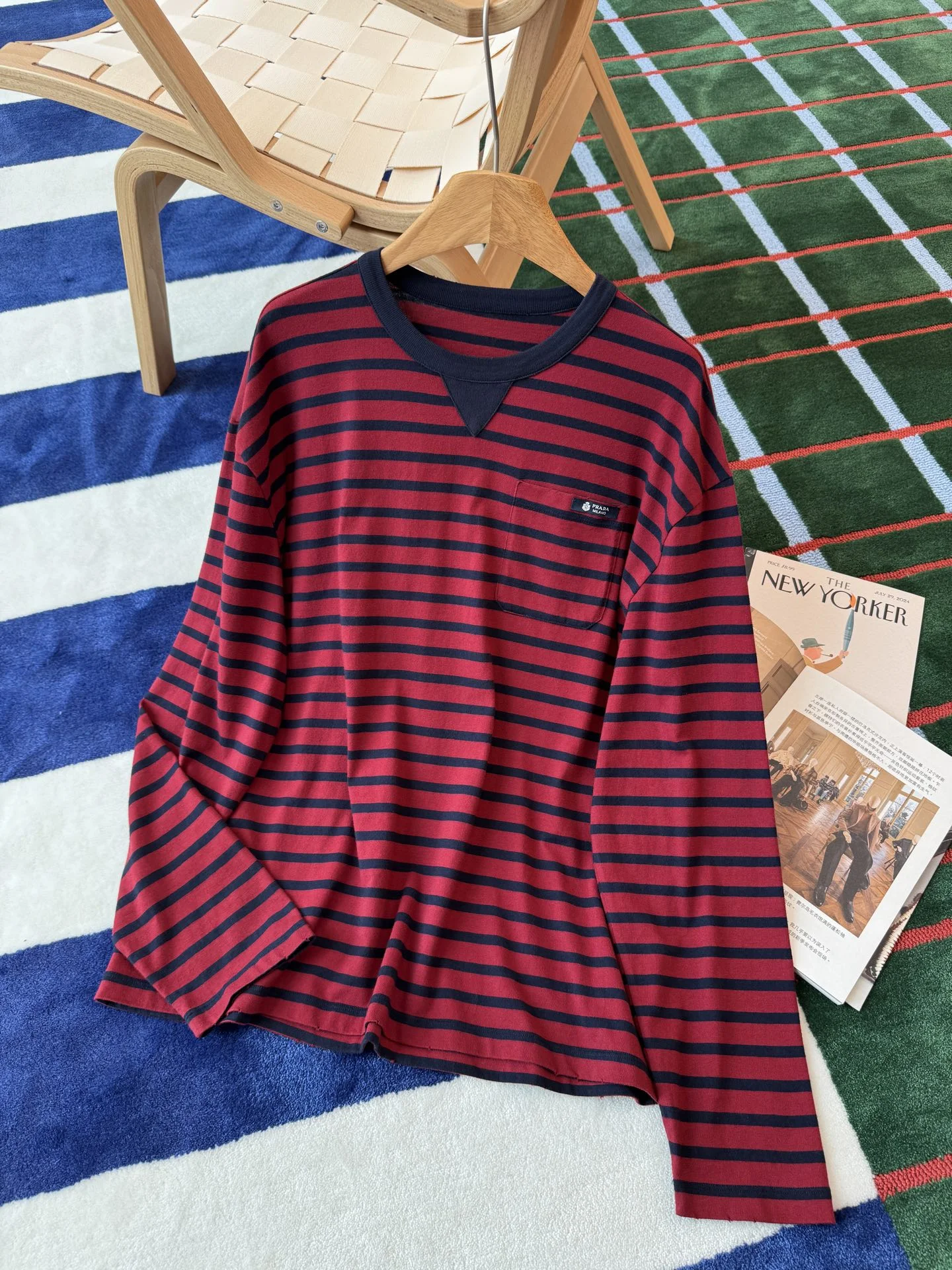 PRADA T-shirts Red-Navy S-L B25202609060038