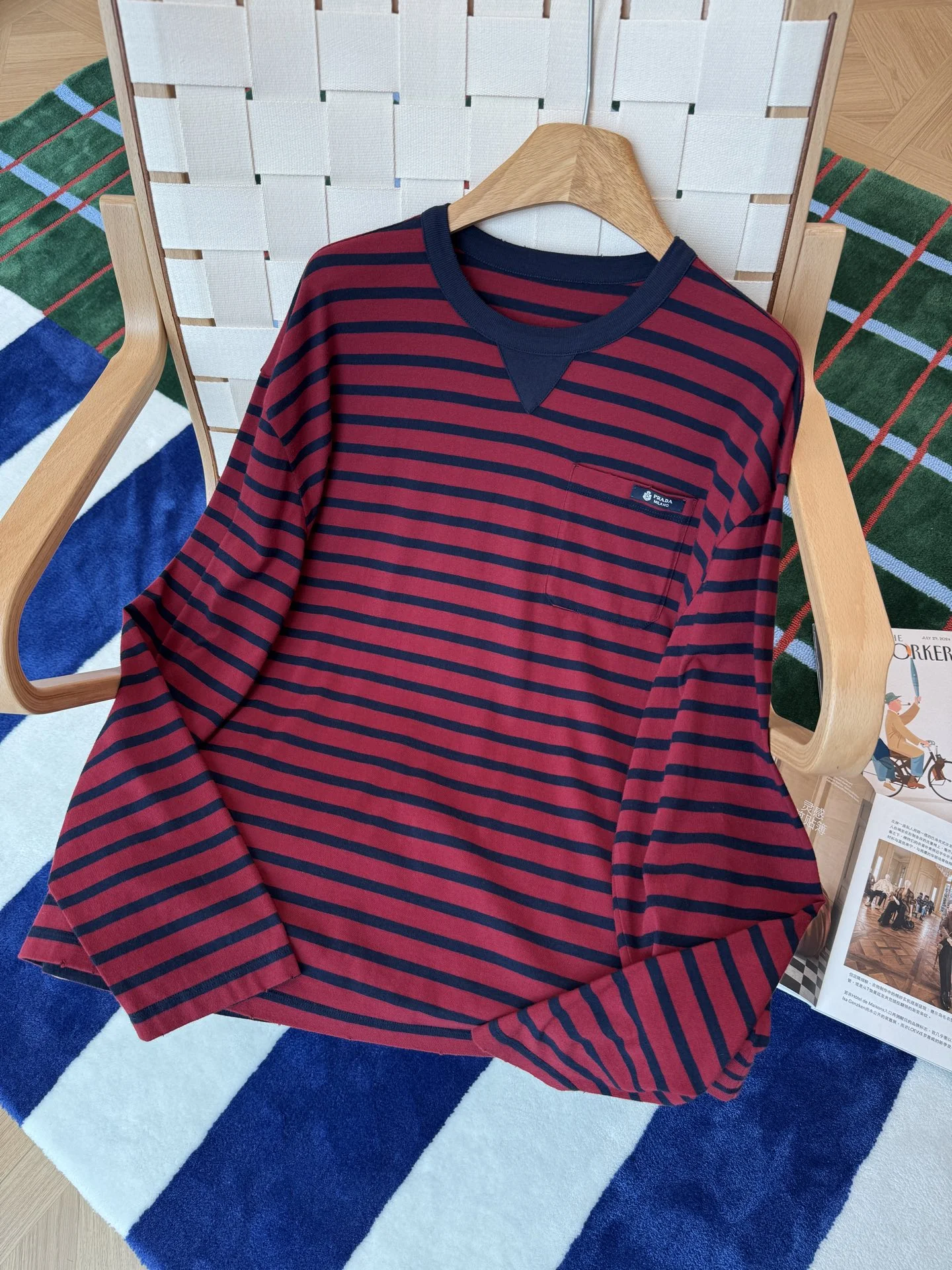 PRADA T-shirts Red-Navy S-L B25202609060038 - Image 2
