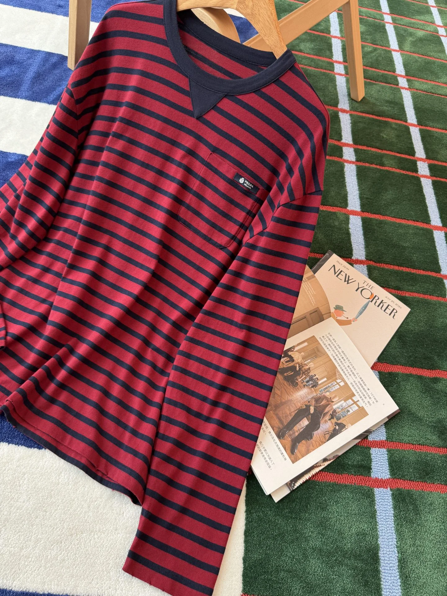 PRADA T-shirts Red-Navy S-L B25202609060038 - Image 3