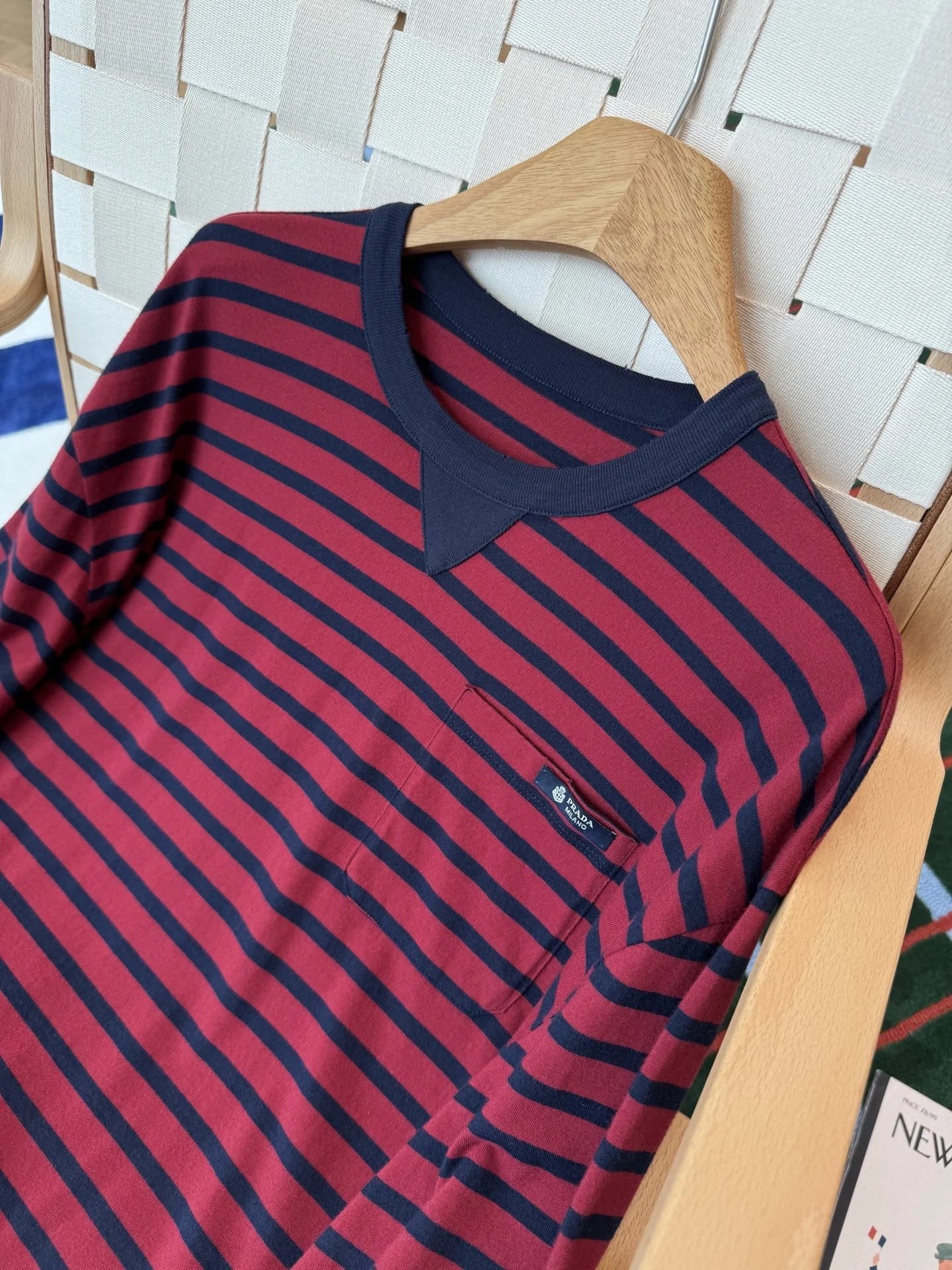 PRADA T-shirts Red-Navy S-L B25202609060038 - Image 4