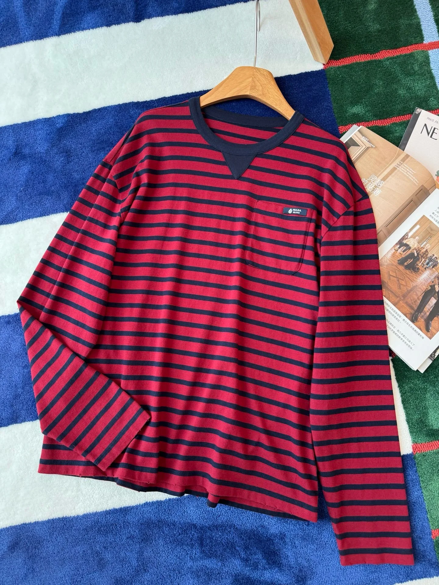PRADA T-shirts Red-Navy S-L B25202609060038 - Image 7