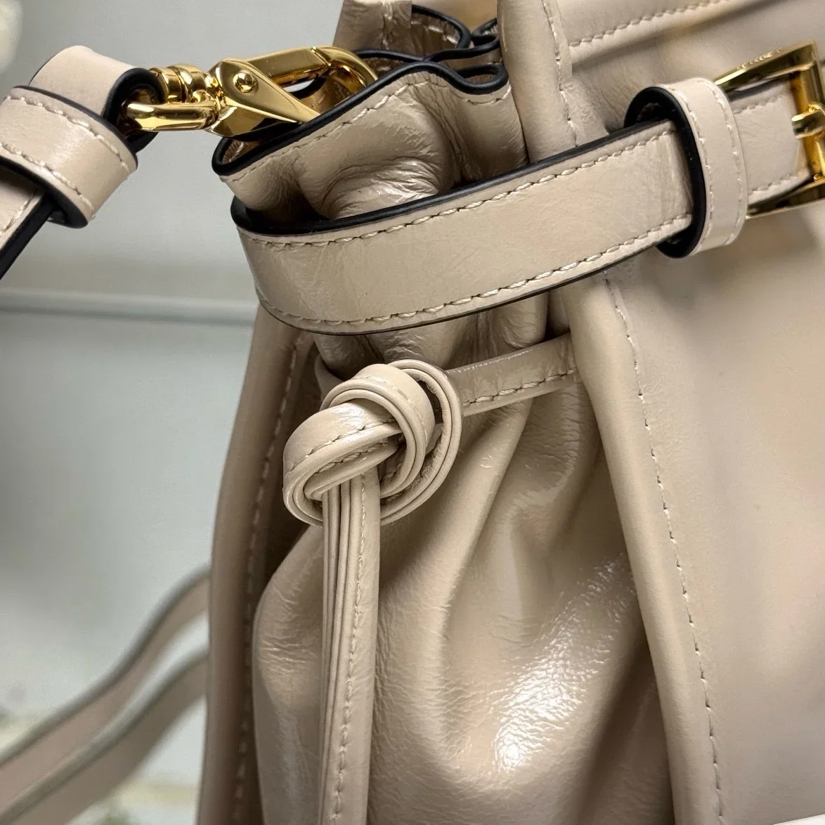 PRADA Totes Bags Beige-Gold 38X30X12CM G60202609090435 - Image 7
